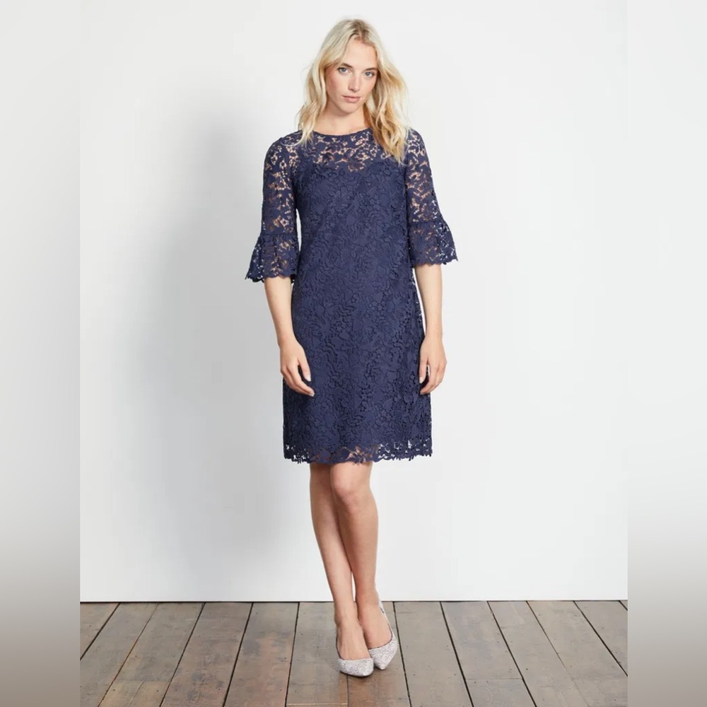 Boden Brittany Lace‎ Blue Dress Sz 16 W0027
